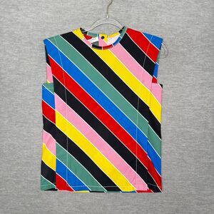 Philosophy di Lorenzo Serafini Womens Sleeveless Blouse Size 2 Rainbow Stripe